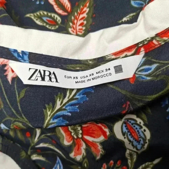 Zara Embroidered Collar Print Dress xxs - Picture 16 of 16
